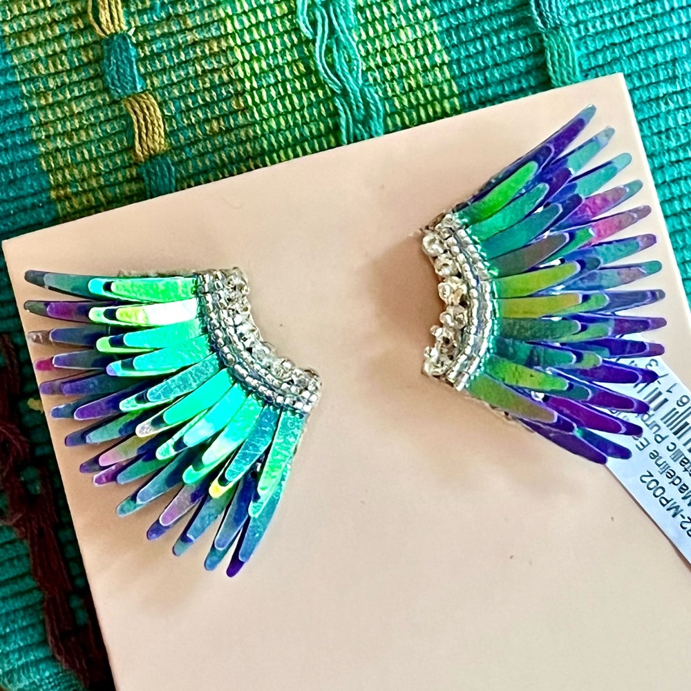 NWT Mignonne Gavigan Mini Madeline Earrings Light Metallic Purple - Picture 12 of 15